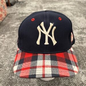 Vintage Annco MLB New York Yankees Flannel Brim Retro Snapback Hat OSFA